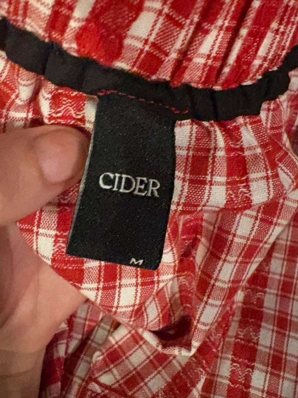 Cider adorable Red gingham midi skirt with lace trim med - Picture 8 of 8